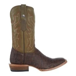 Tanner Mark Boots Men`s Matte Brown Elephant Print 12in. Green Top Square Toe Boot -Ariat Sales Store TM207028 3