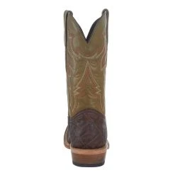 Tanner Mark Boots Men`s Matte Brown Elephant Print 12in. Green Top Square Toe Boot -Ariat Sales Store TM207028 4