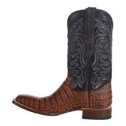 Tanner Mark Boots Men`s Matte Cognac Caiman Belly 12` Kabul Black Top Square Toe Boot -Ariat Sales Store TM207031 3