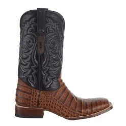 Tanner Mark Boots Men`s Matte Cognac Caiman Belly 12` Kabul Black Top Square Toe Boot -Ariat Sales Store TM207031 5