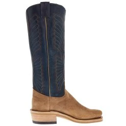 Olathe Boot Company Men`s Sand Angry Elk 16in Indigo Navajo Bison Top Cutter Toe Boot -Ariat Sales Store TT16 05