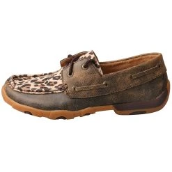 Twisted X Women's Distressed Leopard Bomber Boat Shoes -Ariat Sales Store WDM0057 2