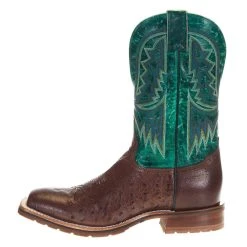 Tony Lama Men's Hickory Smooth Ostrich 11in. Emerald Green Goat Top Boots -Ariat Sales Store XT5106 2