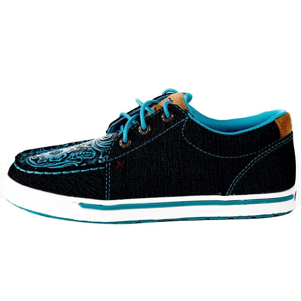 Twisted X Kids Blue Dura TWX Tooled Kicks Casual Shoe 3 Twisted X Kids Blue Dura TWX Tooled Kicks Casual Shoe - Image 3