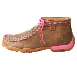 Girl's Twisted X Breast Cancer Awareness Bomber Brown Patchwork Moccasin -Ariat Sales Store YDM0026 2